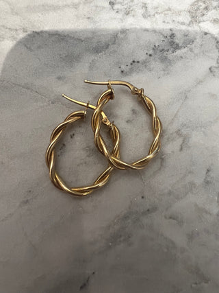 Oval Twist Hoops