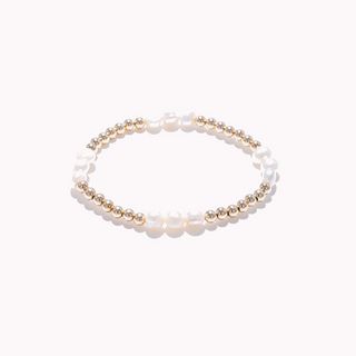 Pearl and Gold pattern Beaded Bracelet