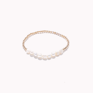 Fresh water Pearl & Gold Beaded Bracelet