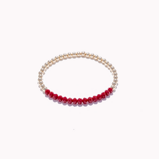 Deep Red Gemstones Beaded Bracelet