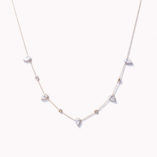 Stationary Tear Drop Diamond Necklace