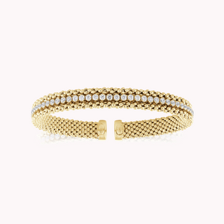 Bracelet italien avec détail de ligne en zircone cubique