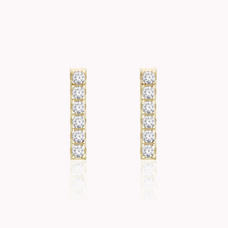 Gold Cubic Zirconia Bar Studs