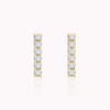 Gold Cubic Zirconia Bar Studs