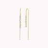 Gold and Diamond Hook Chain Earrings