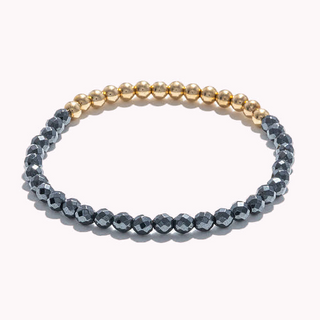 Bracelet perlé hématite et or