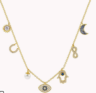 Multi Charm Gold Necklace