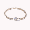 Hamsa en perles d'or avec bracelet perlé en zircone cubique