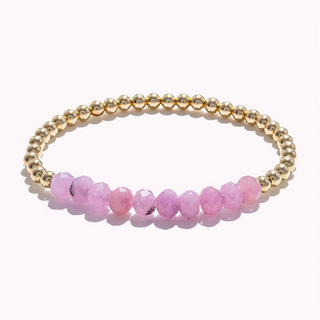 Pink Gemstone Beaded Bracelet