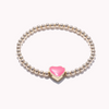 Hot Pink Heart Beaded Bracelet
