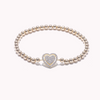 Bracelet à perles en forme de cœur rempli d'or 14 carats de 4 mm