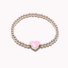 Gold Beaded Bracelet with Heart