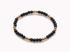 Bracelet en or rempli et onyx 4 mm 14 carats