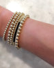 Bracelet en perles de spinelle noire remplie d'or 14 carats de 2 mm