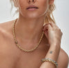 Gold Small Marine Chain Link Necklace