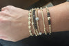Perle plate en or avec bracelet perlé en or de 3 mm