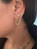 Triple Diamond Drape Earring