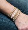 3mm 14K Gold Filled Beaded Bracelet with 4mm Pearls