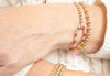 Dark Pink Heart & Carabiner Beaded Bracelet