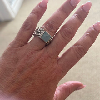 Sterling Silver Aquamarine Chicco Ring